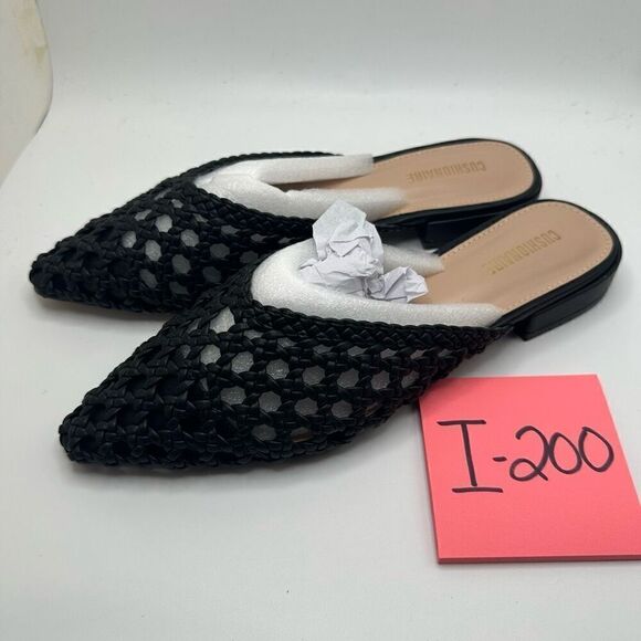 CUSHIONAIRE Women's Behold Woven Mule +Memory Foam 6.5 BLACK NEW - Picture 3 of 7